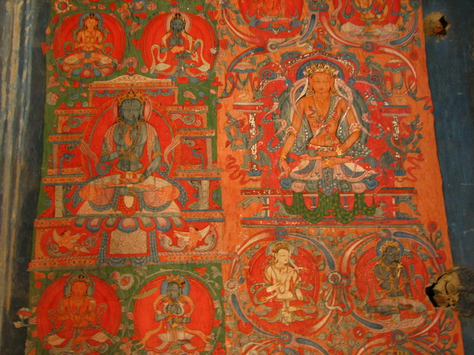 Wall paintings at Tsaparang temple.